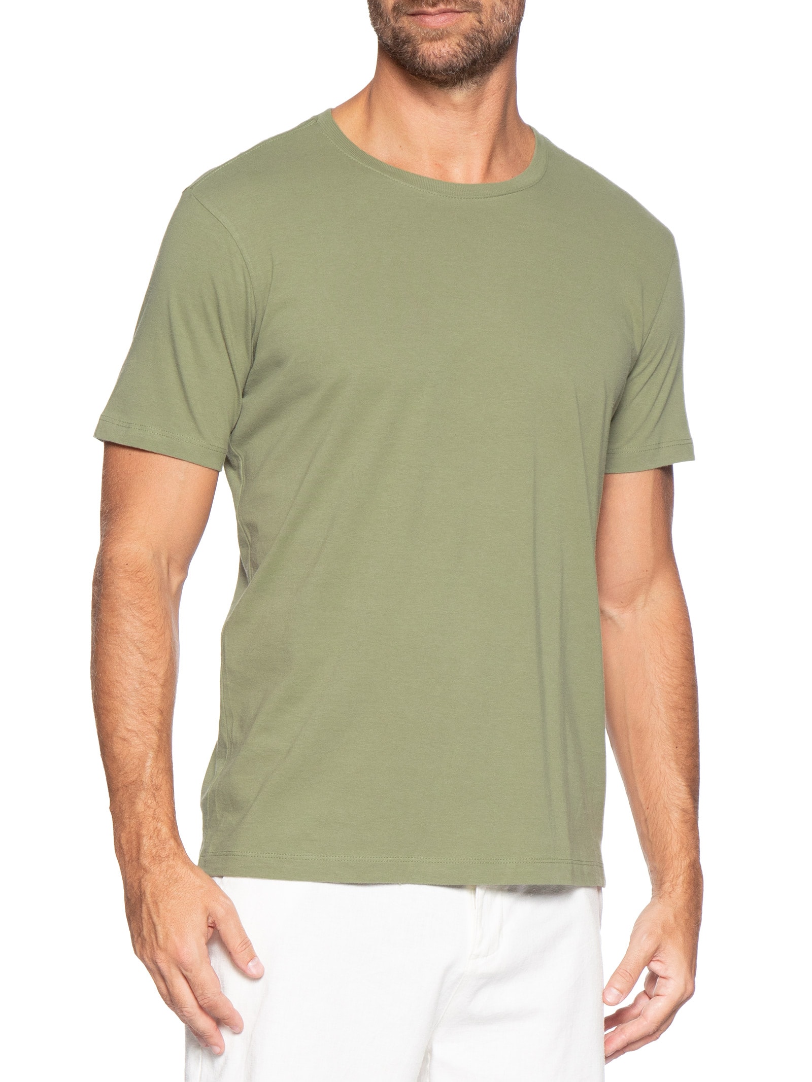Camiseta Masculina Básica Em Algodão Verde Pineapple