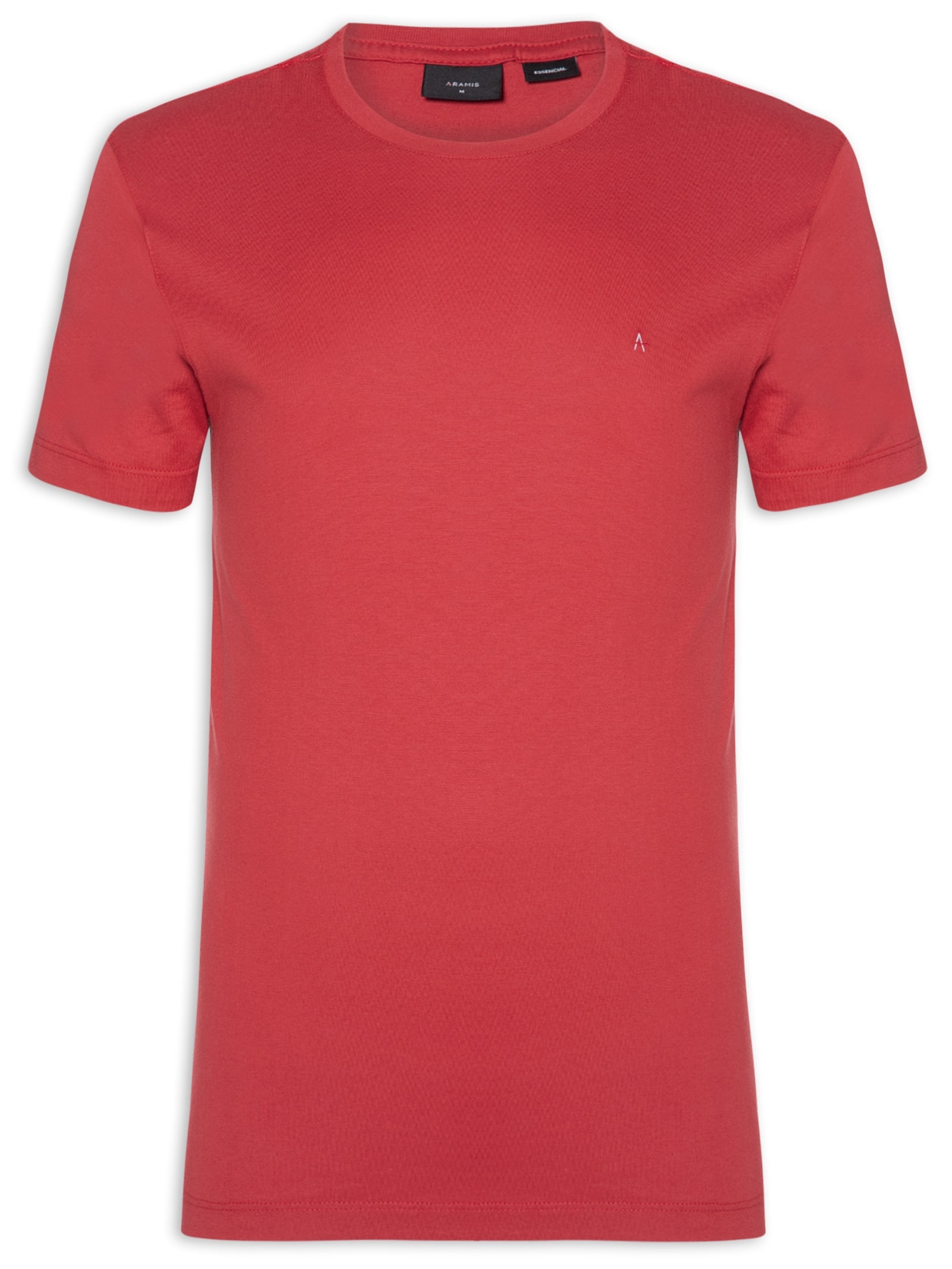 Camiseta Masculina Básica Em Algodão Vermelho Aramis