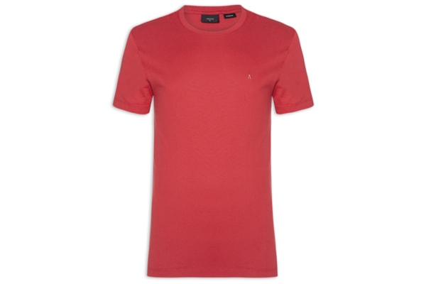 Camiseta Masculina Básica Em Algodão - Vermelho