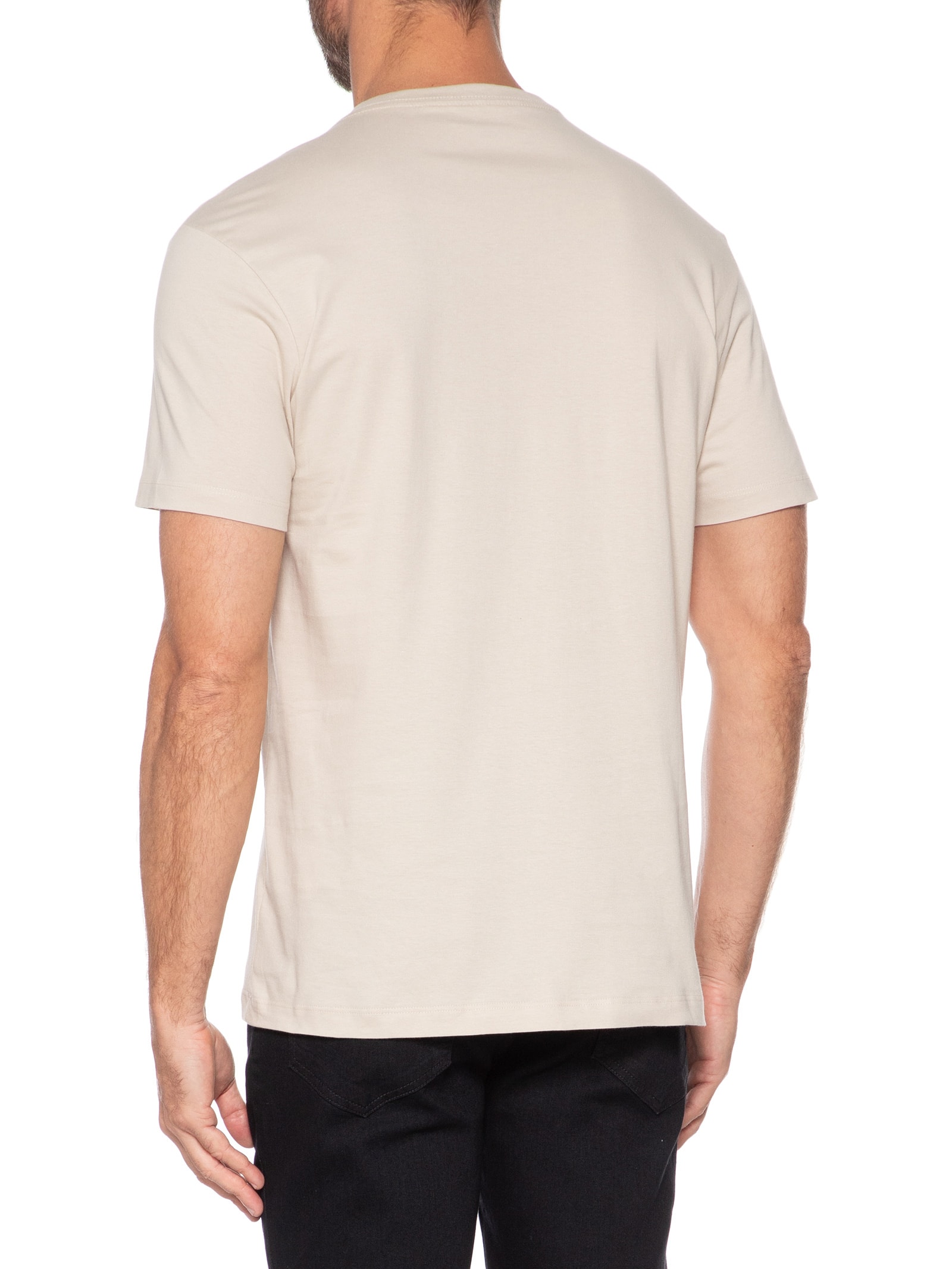 Camiseta Masculina Básica Em Algodão – Bege Aramis