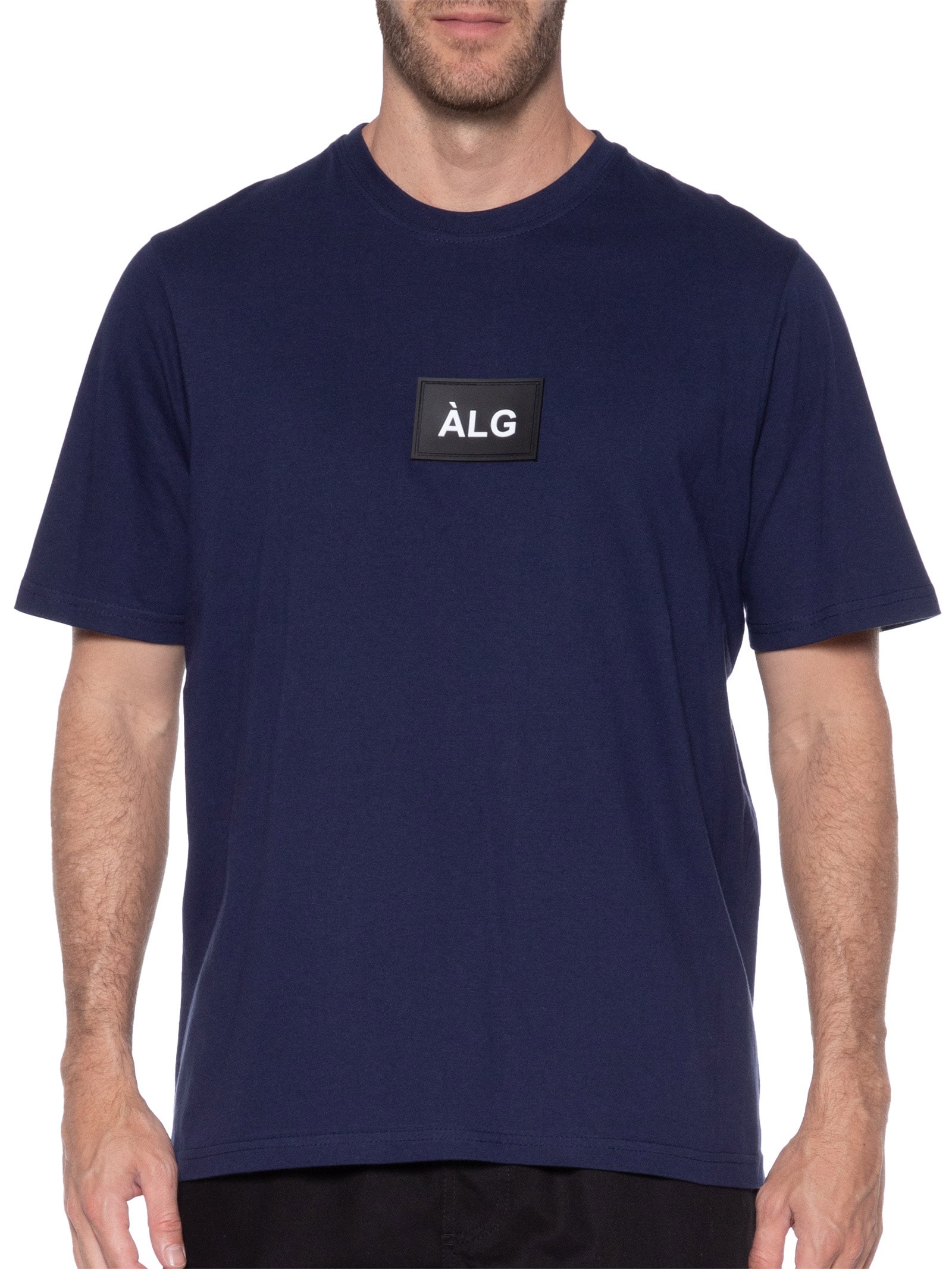 Camiseta Masculina Básica Emborrachada Azul Àlg