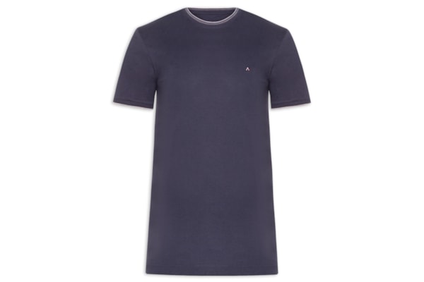 Camiseta Masculina Básica Friso Gola (PA) - Azul