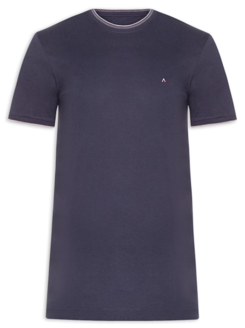 Camiseta Masculina Básica Friso Gola (PA) – Azul