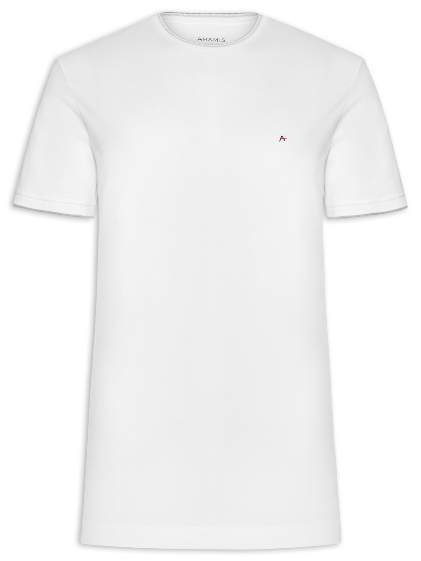 Camiseta Masculina Básica Friso Gola (PA) Branco Aramis