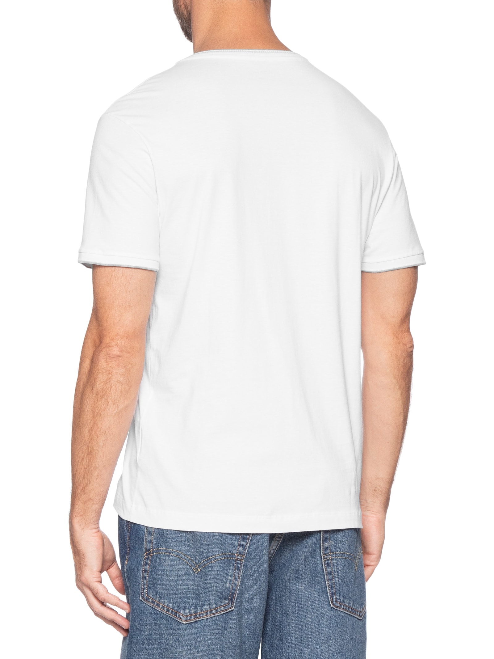 Camiseta Masculina Básica Friso Gola (PA) Branco Aramis