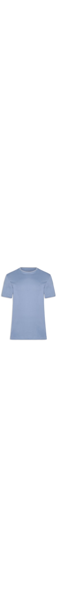 Camiseta Masculina Básica Friso Na Gola - Azul