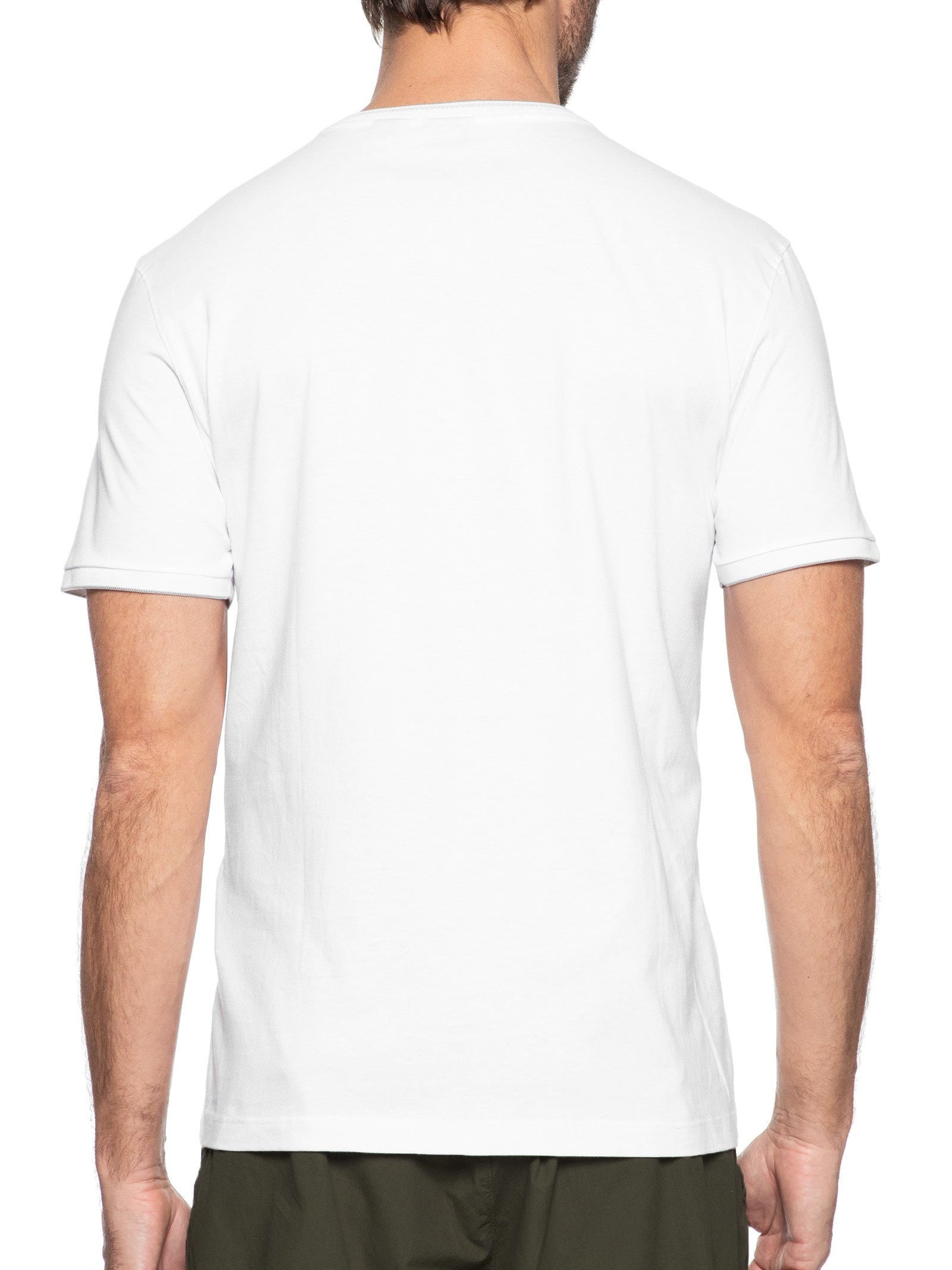 Camiseta Masculina Básica Friso Na Gola (PA) Branco Aramis