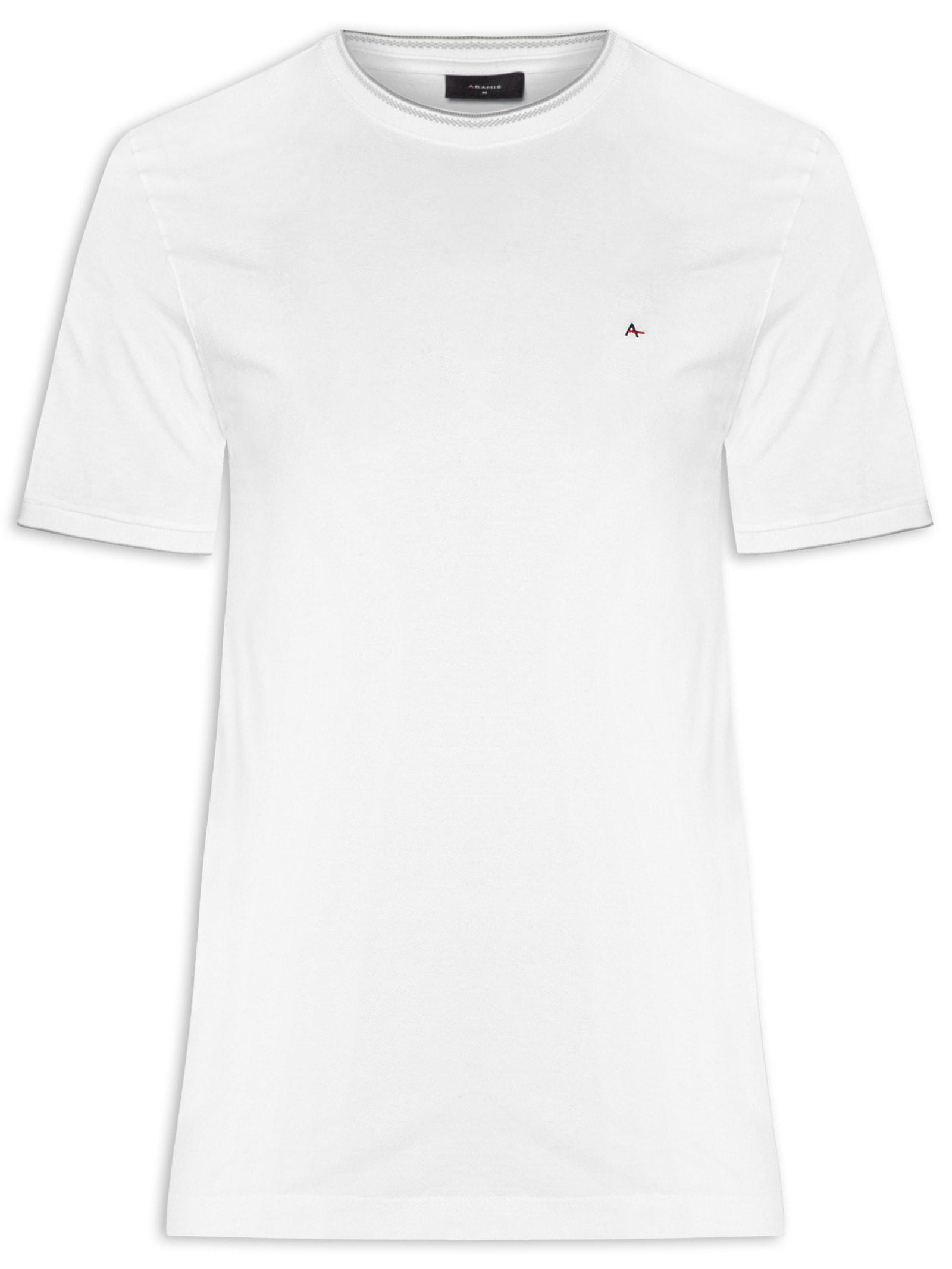 Camiseta Masculina Básica Friso Na Gola (PA) Branco Aramis