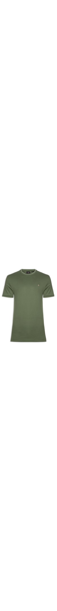 Camiseta Masculina Básica Friso Na Gola - Verde