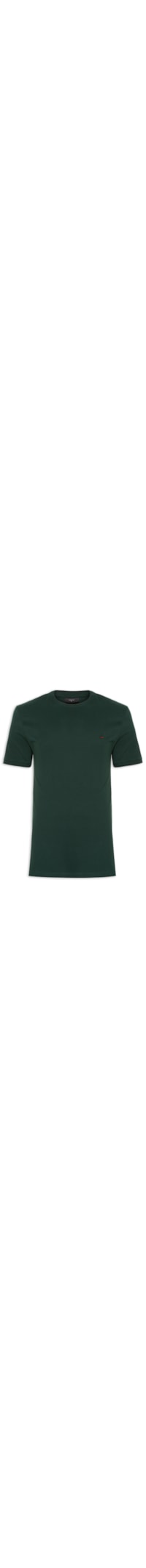 Camiseta Masculina Básica Friso na Gola - Verde