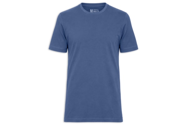 Camiseta Masculina Básica Gola Careca - Azul
