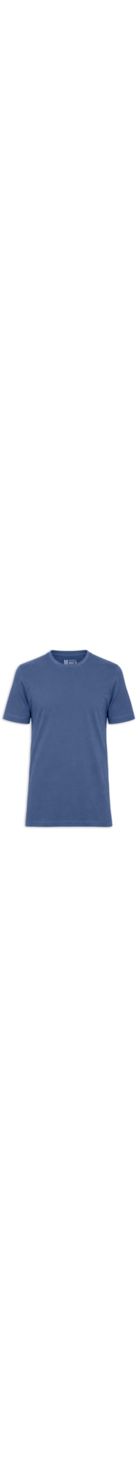 Camiseta Masculina Básica Gola Careca - Azul