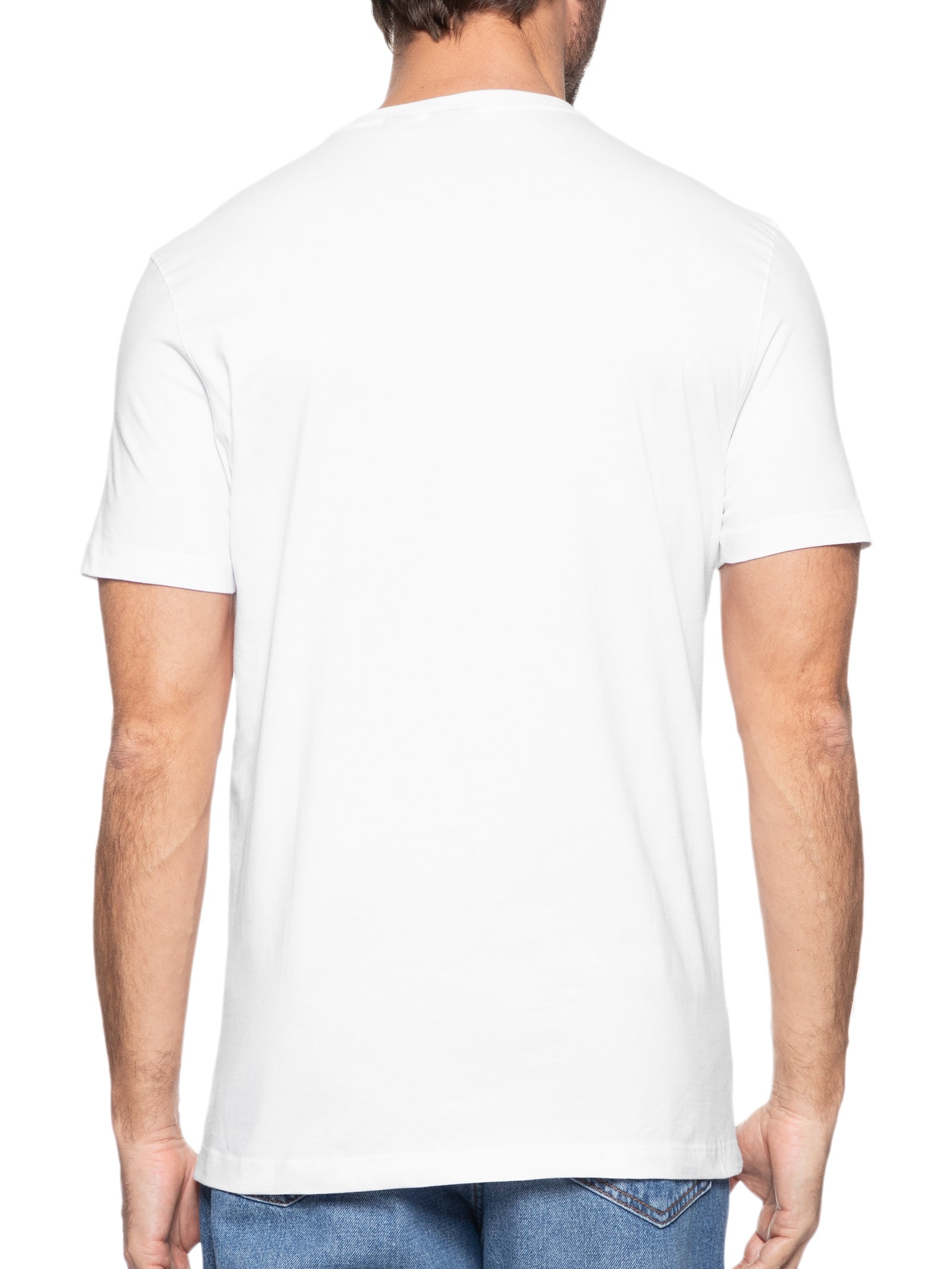 Camiseta Masculina Básica Gola Careca Branco Aramis