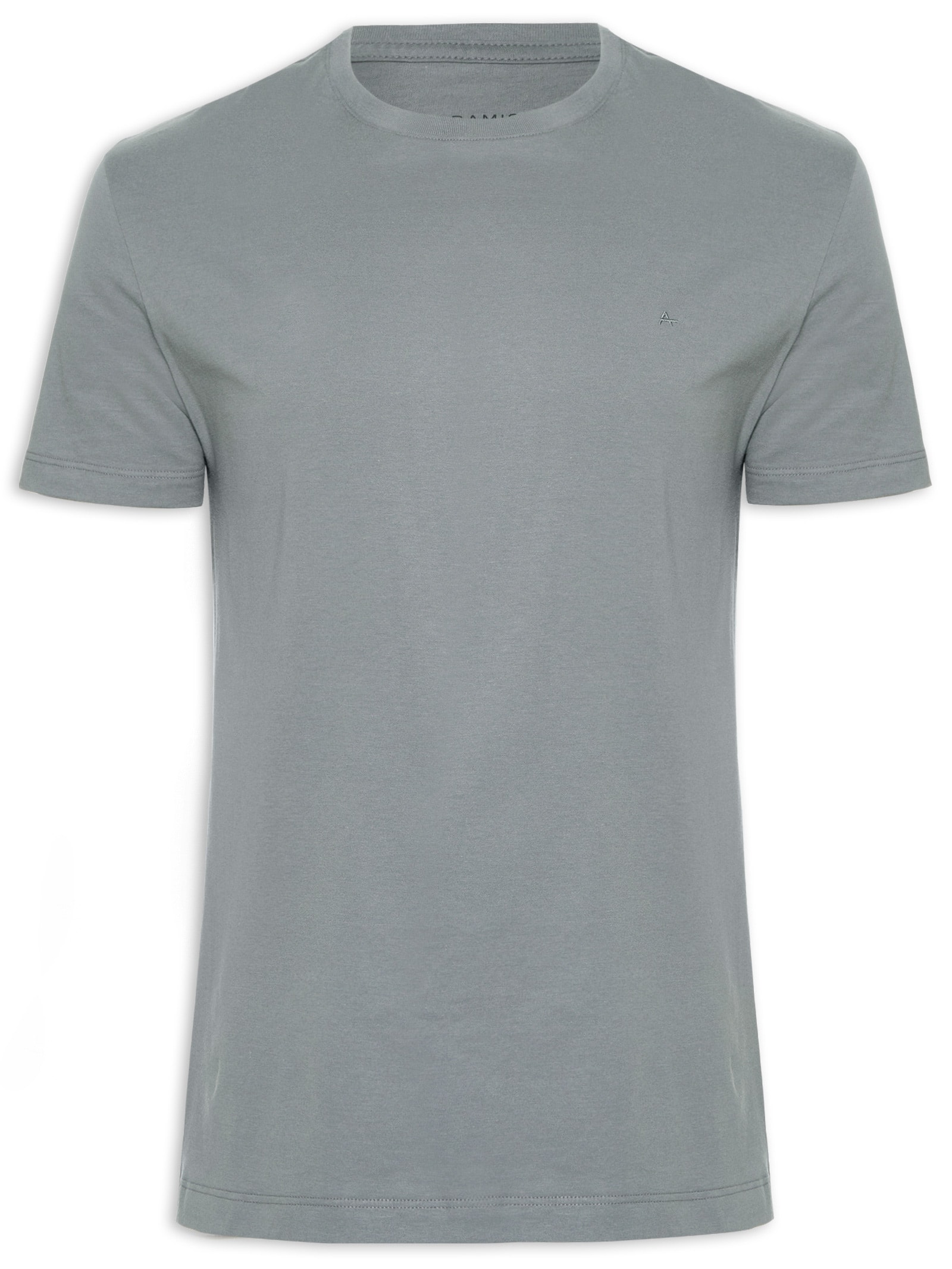 Camiseta Masculina Básica Gola Careca Cinza Aramis