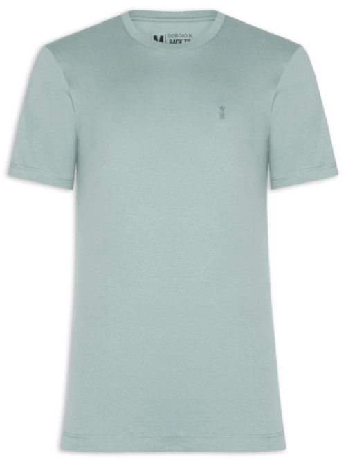 Camiseta Masculina Básica Gola Careca Em Algodão – Azul