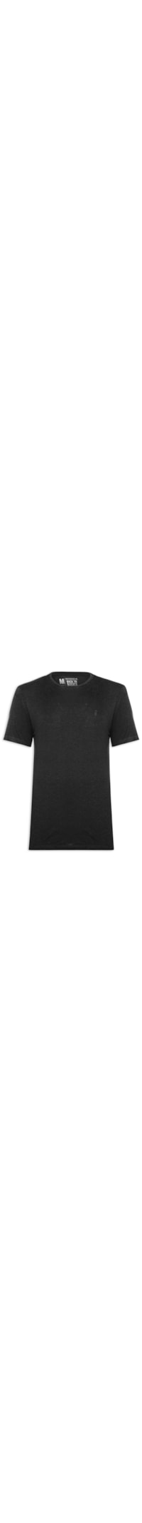 Camiseta Masculina Básica Gola Careca Linho - Preto