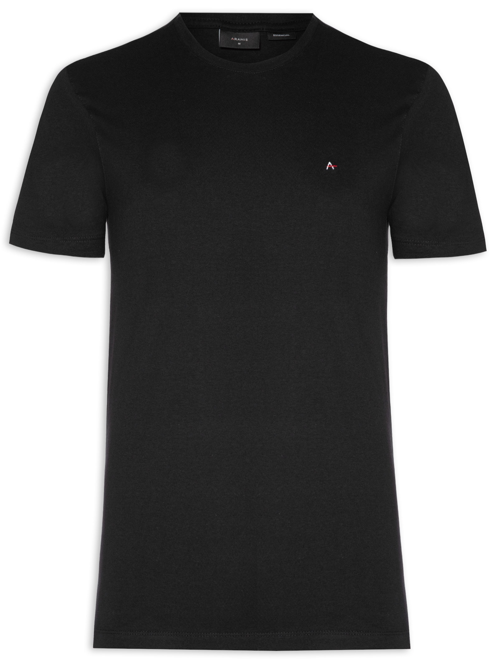 Camiseta Masculina Básica Gola Careca Preto Aramis
