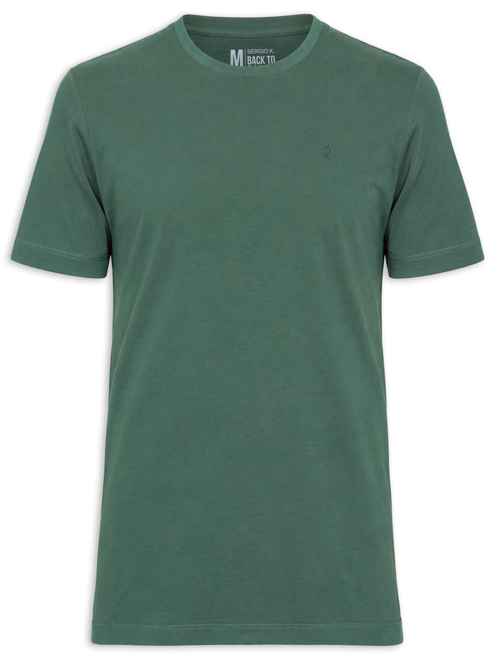 Camiseta Masculina Básica Gola Careca Verde Sergio K