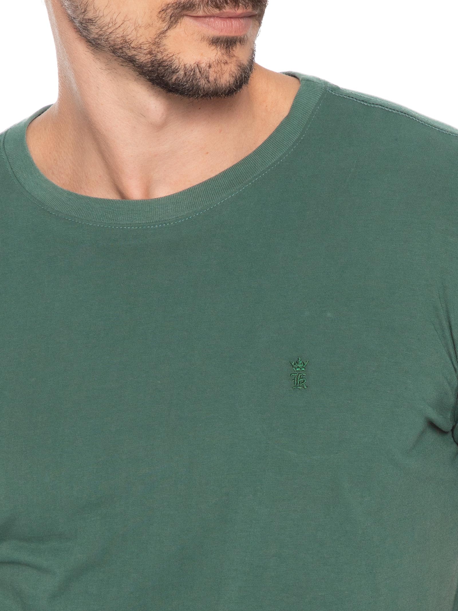 Camiseta Masculina Básica Gola Careca Verde Sergio K