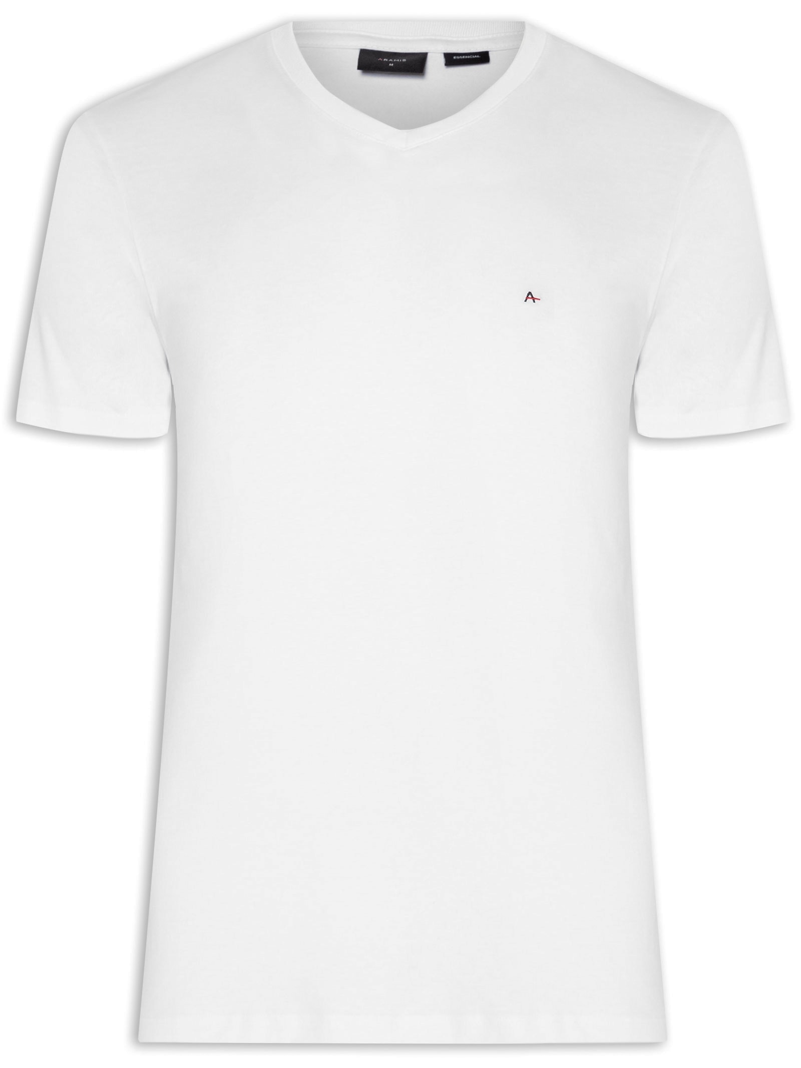 Camiseta Masculina Básica Gola V (PA) Branco Aramis