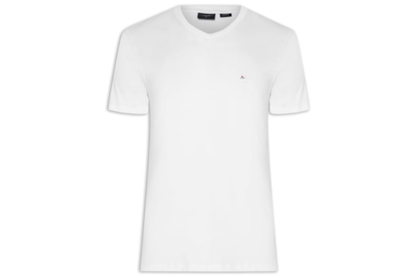 Camiseta Masculina Básica Gola V (PA) - Branco