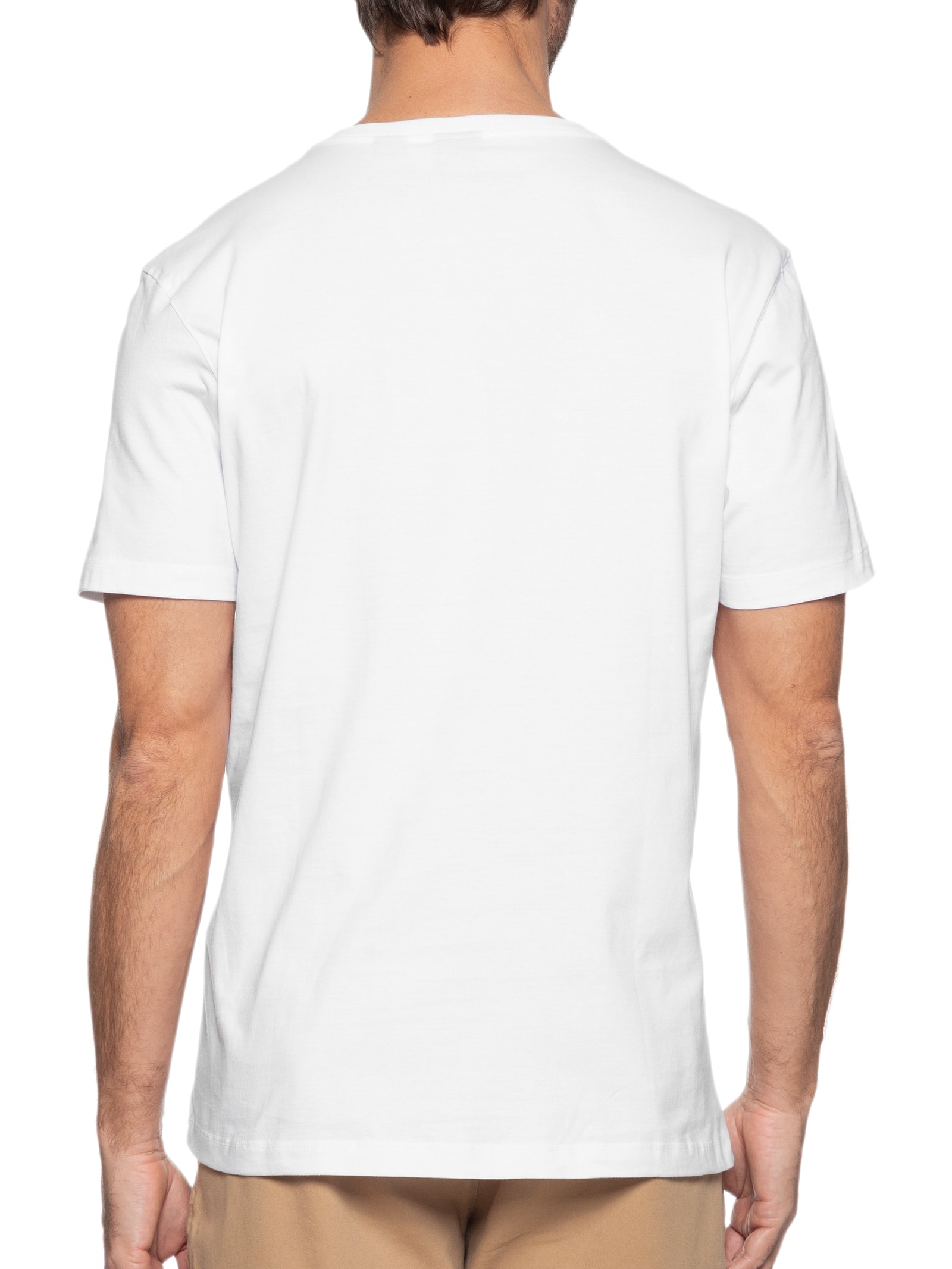 Camiseta Masculina Básica Gola V (PA) Branco Aramis