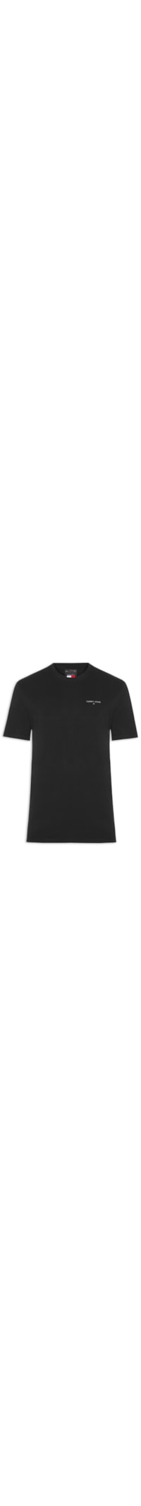 Camiseta Masculina Básica Linear Logo Regular Fit Em Algodão - Preto
