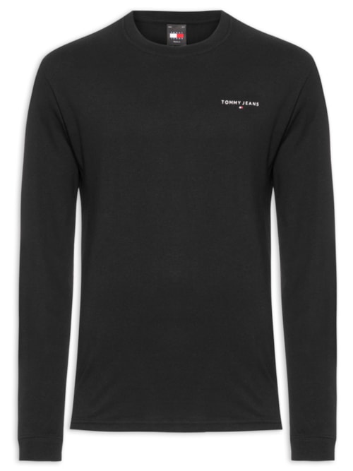 Camiseta Masculina Básica Linear Logo Slim Fit – Preto