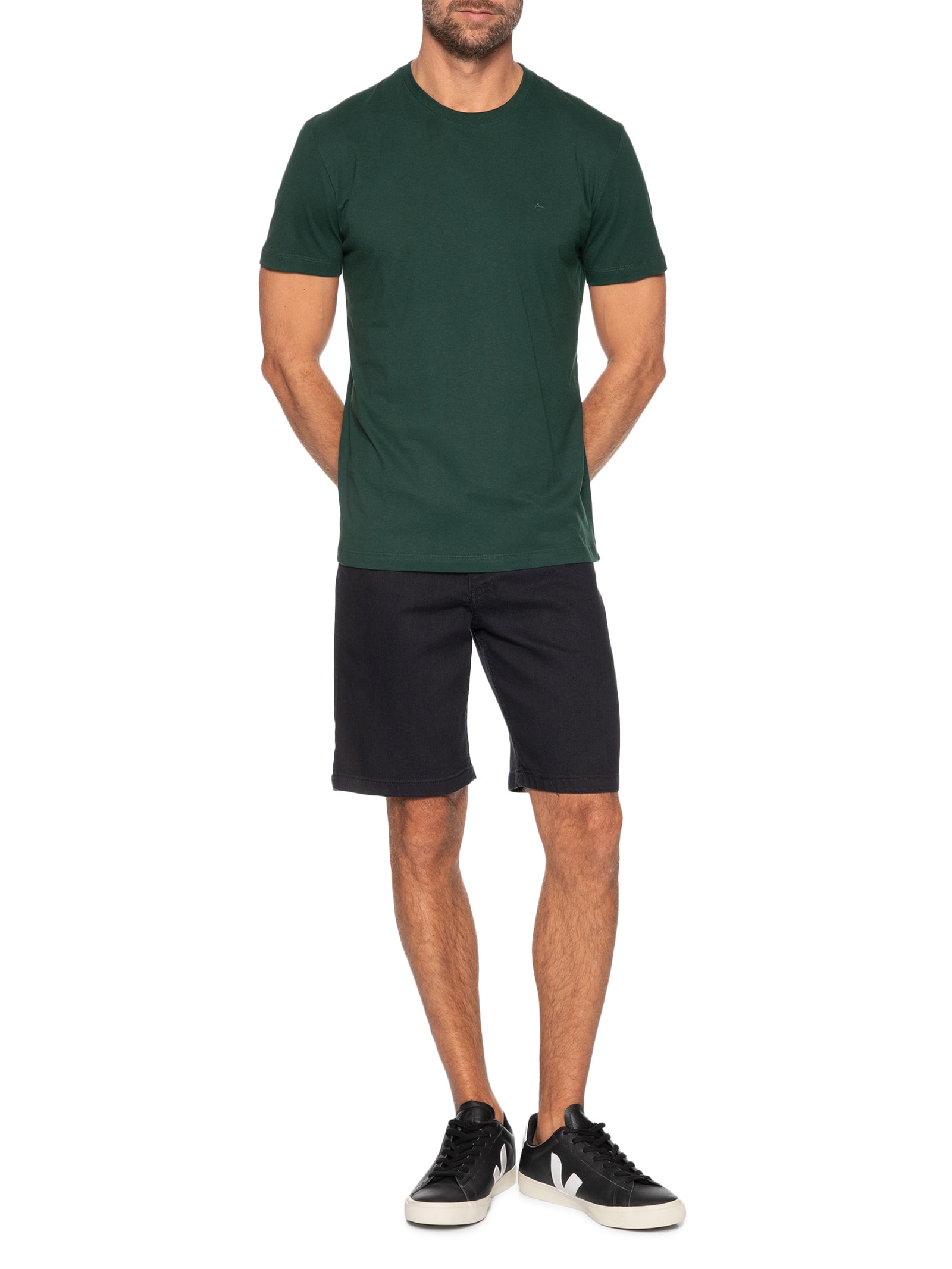 Camiseta Masculina Básica Logo Surton Verde Aramis