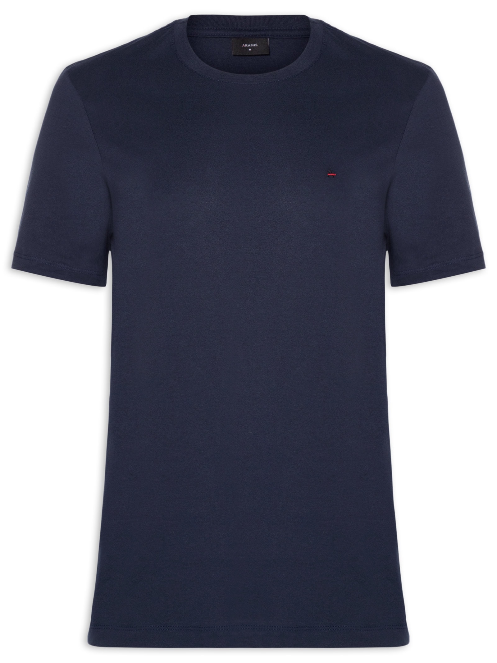 Camiseta Masculina Básica Manga Curta Azul Aramis