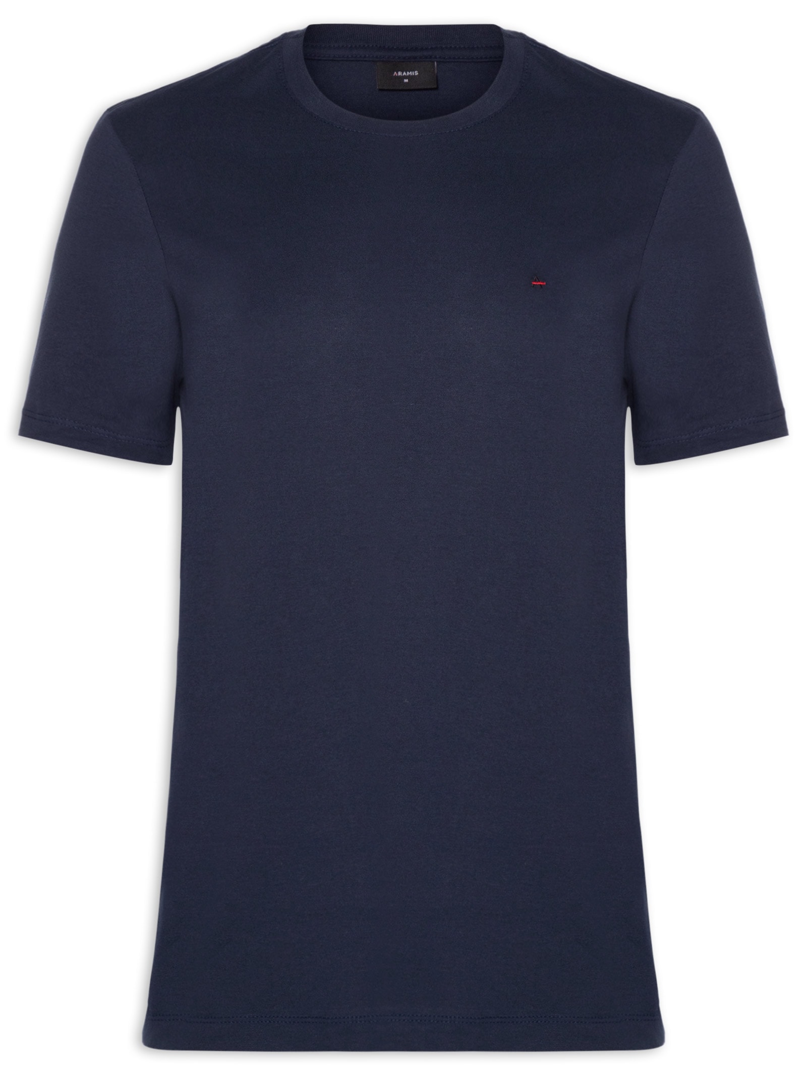 Camiseta Masculina Básica Manga Curta Azul Aramis