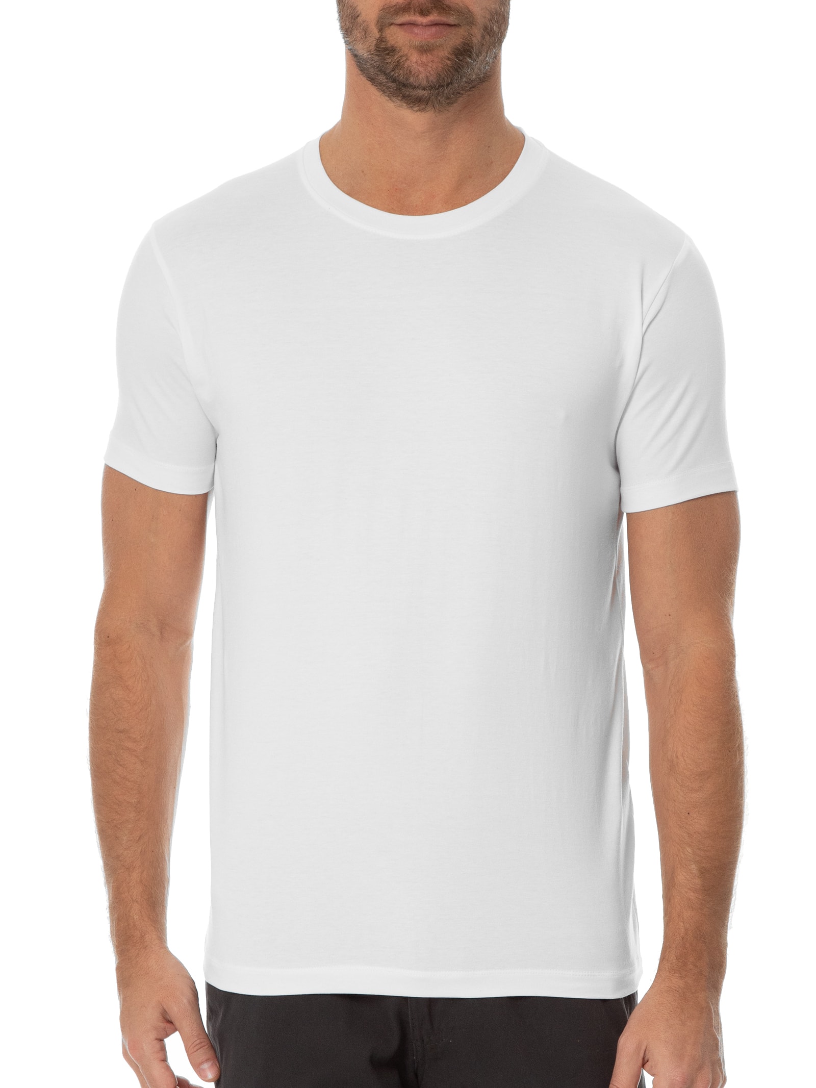 Camiseta Masculina Básica Manga Curta Branco Basiq Men