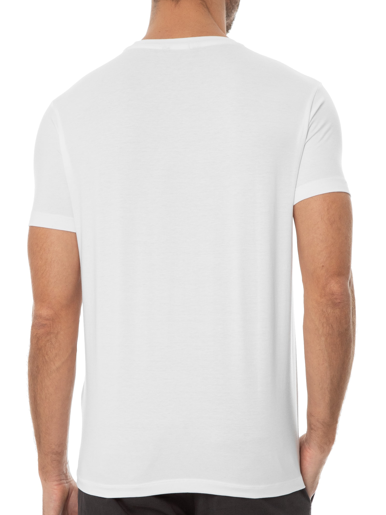 Camiseta Masculina Básica Manga Curta Branco Basiq Men