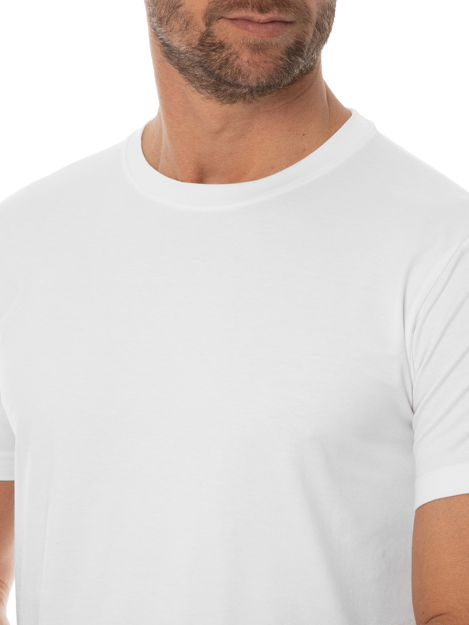 Camiseta Masculina Básica Manga Curta Branco Basiq Men