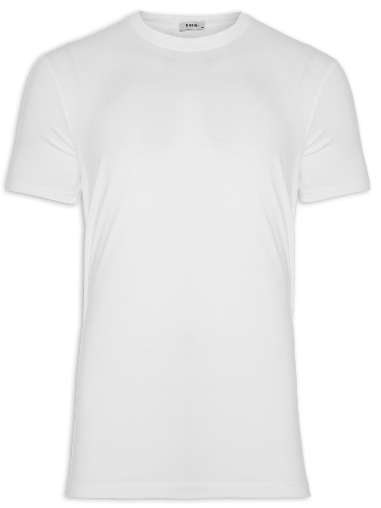 Camiseta Masculina Básica Manga Curta Branco Basiq Men