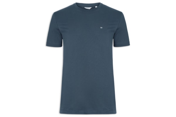 Camiseta Masculina Básica Meia Malha - Azul