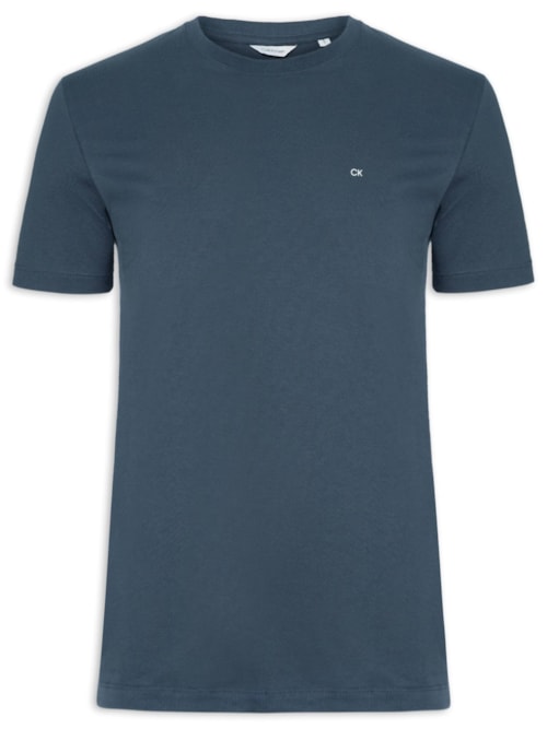 Camiseta Masculina Básica Meia Malha – Azul