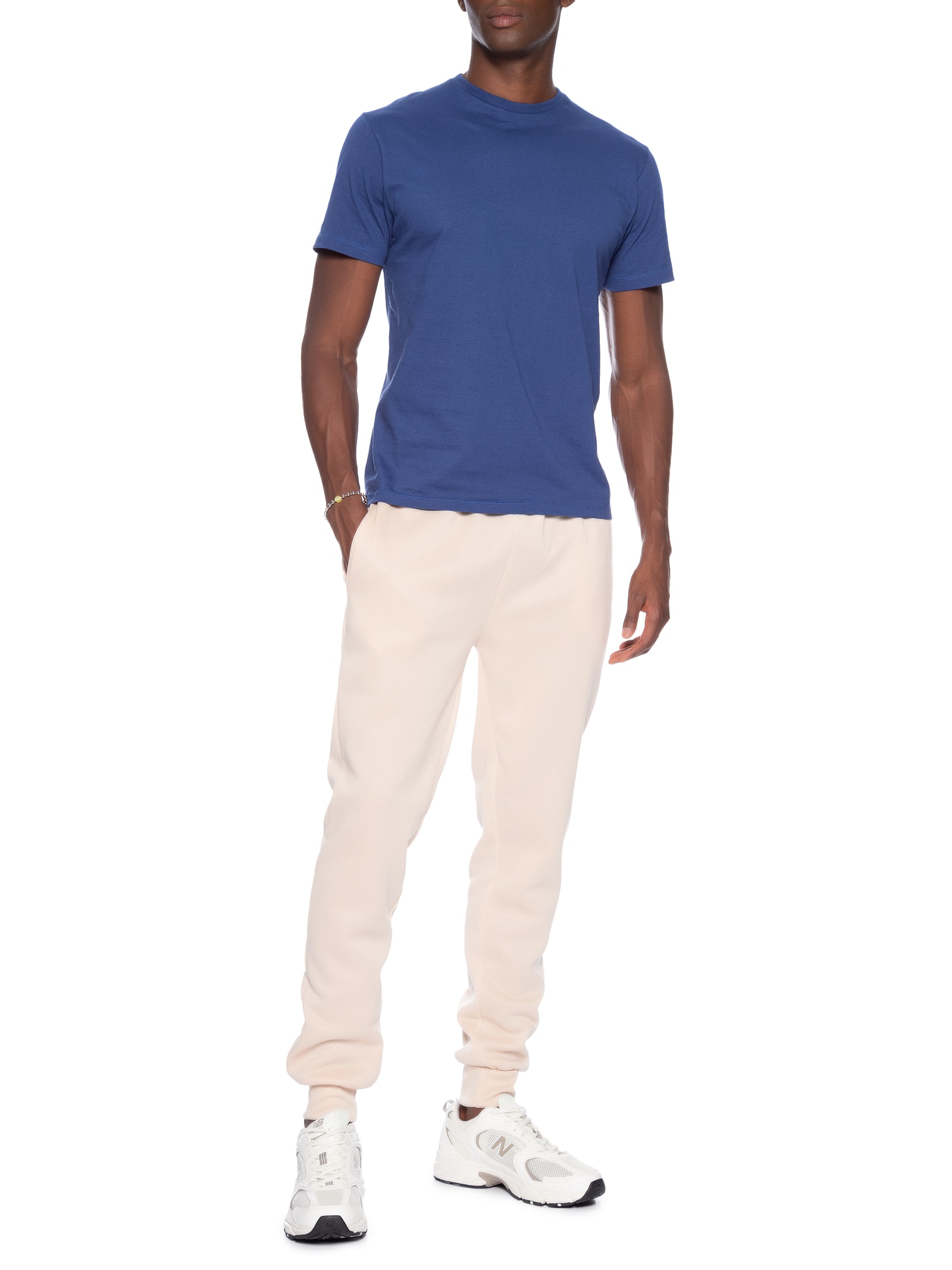 Camiseta Masculina Básica Modelo Slim Azul Basiq Men