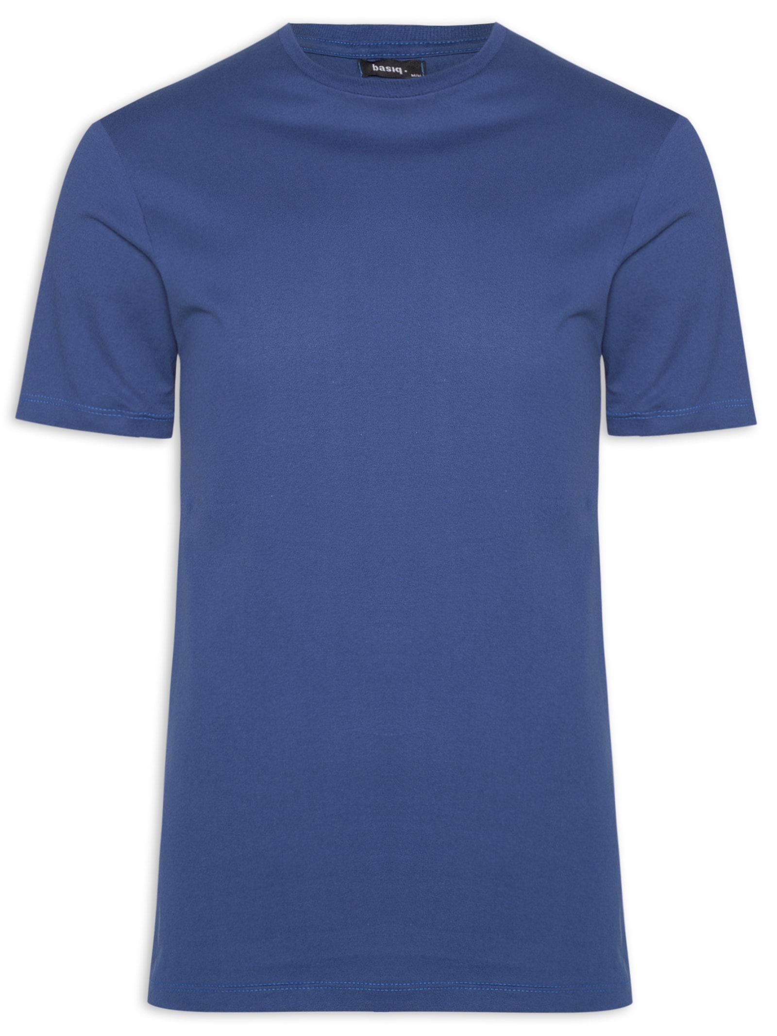 Camiseta Masculina Básica Modelo Slim Azul Basiq Men