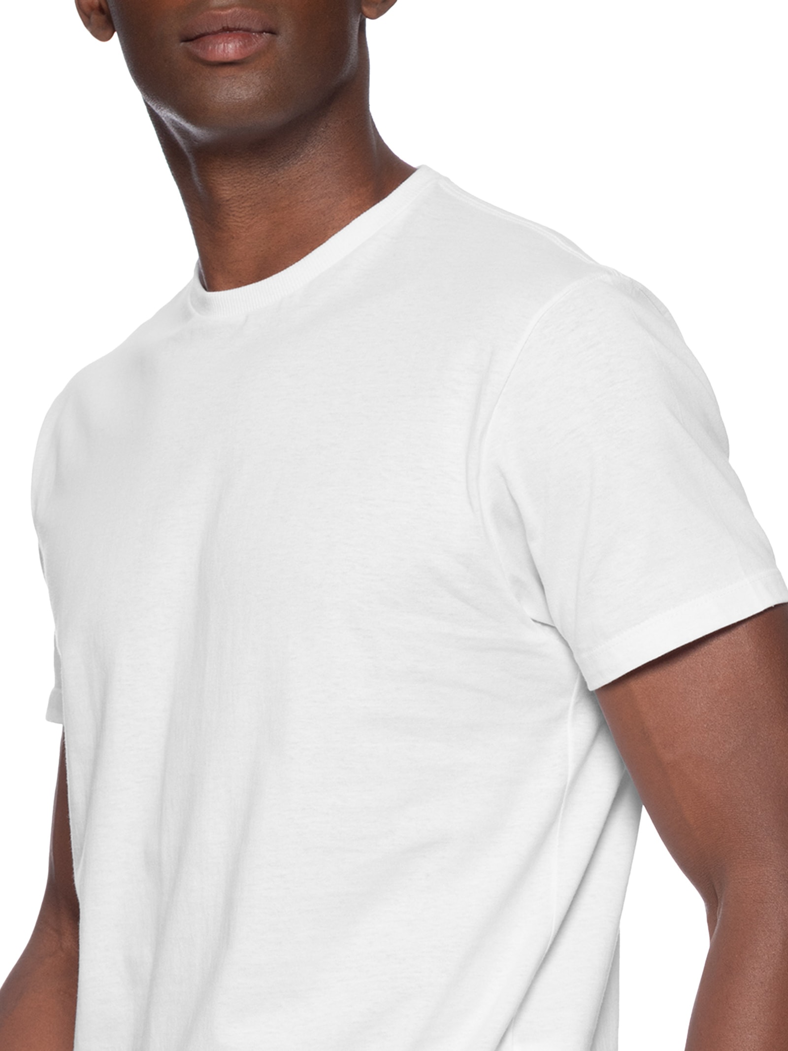 Camiseta Masculina Básica Modelo Slim Branco  Basiq Men