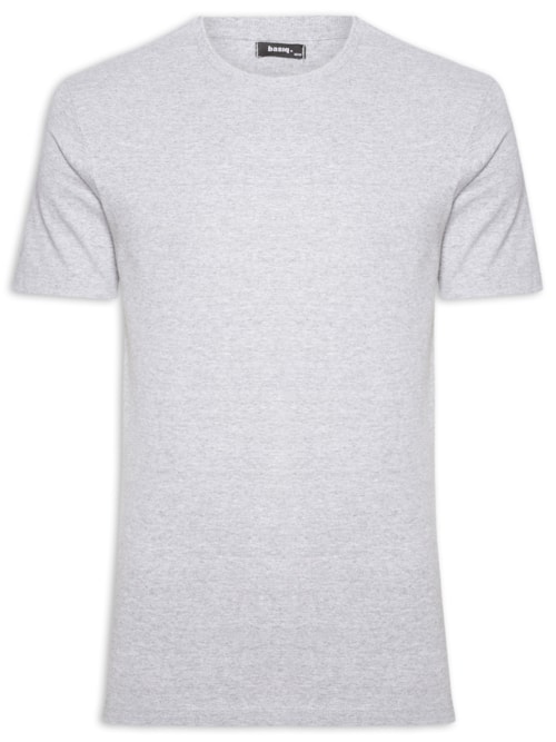 Camiseta Masculina Básica Modelo Slim – Cinza