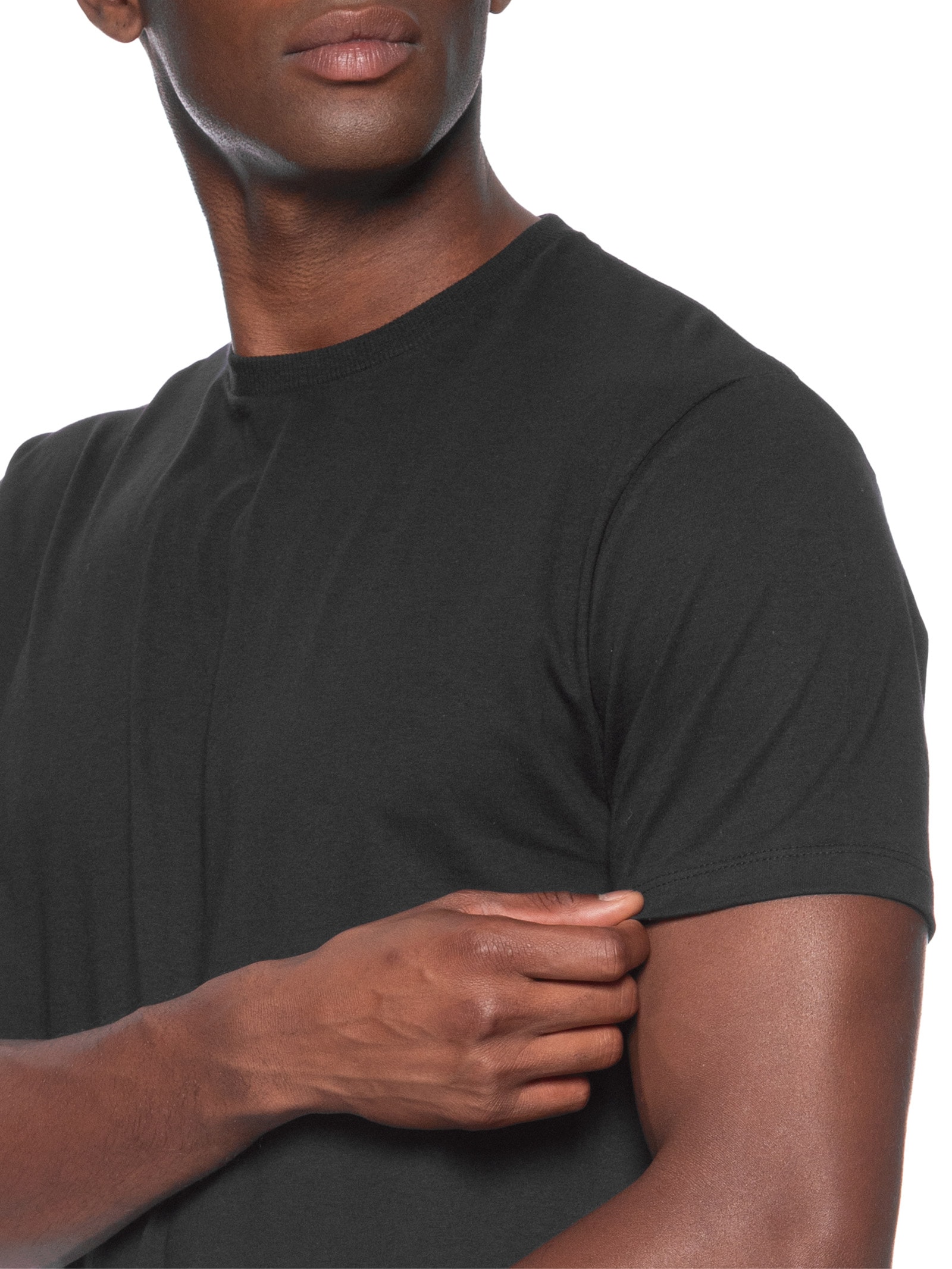 Camiseta Masculina Básica Modelo Slim Preto Basiq Men