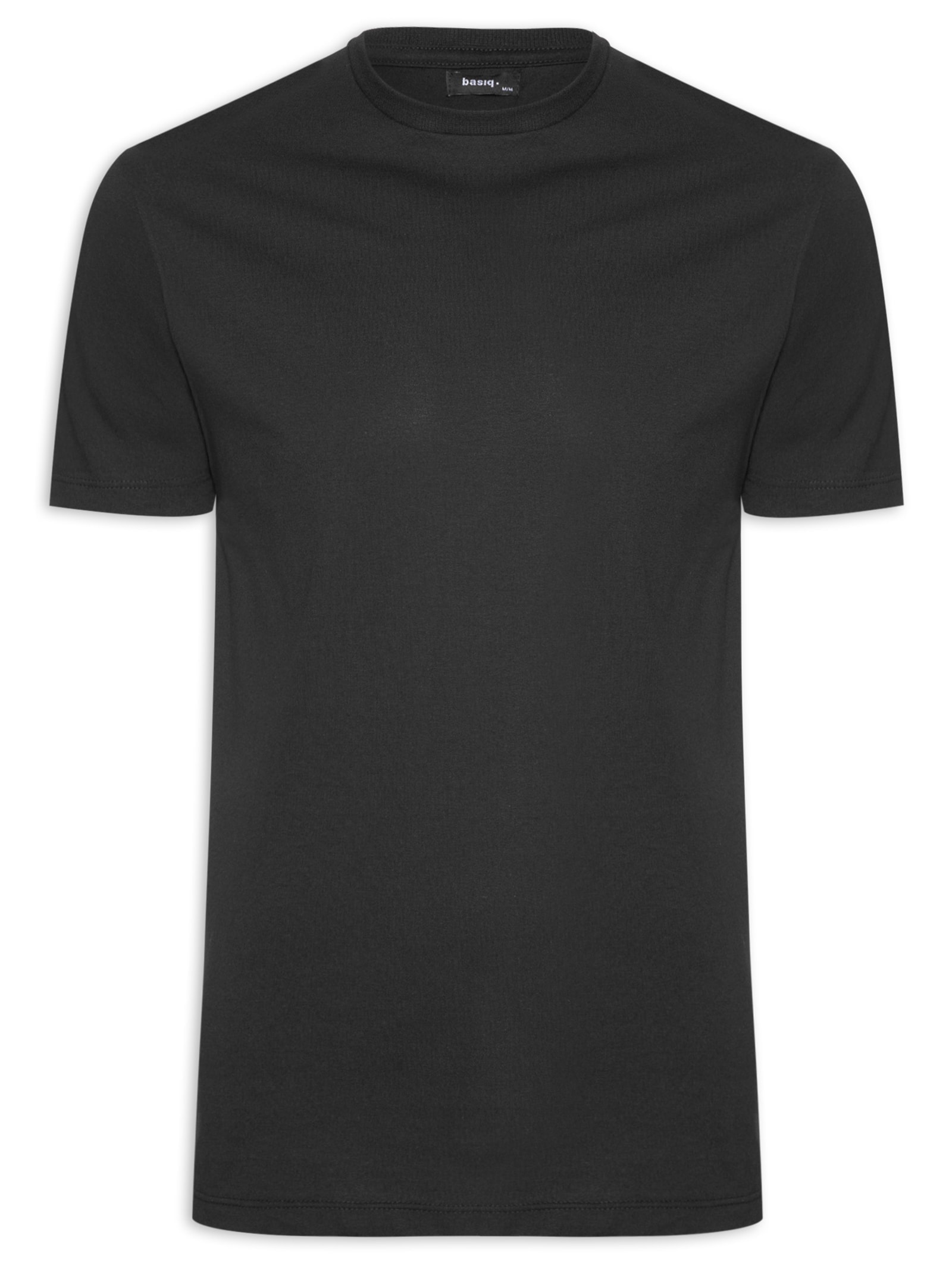 Camiseta Masculina Básica Modelo Slim Preto Basiq Men