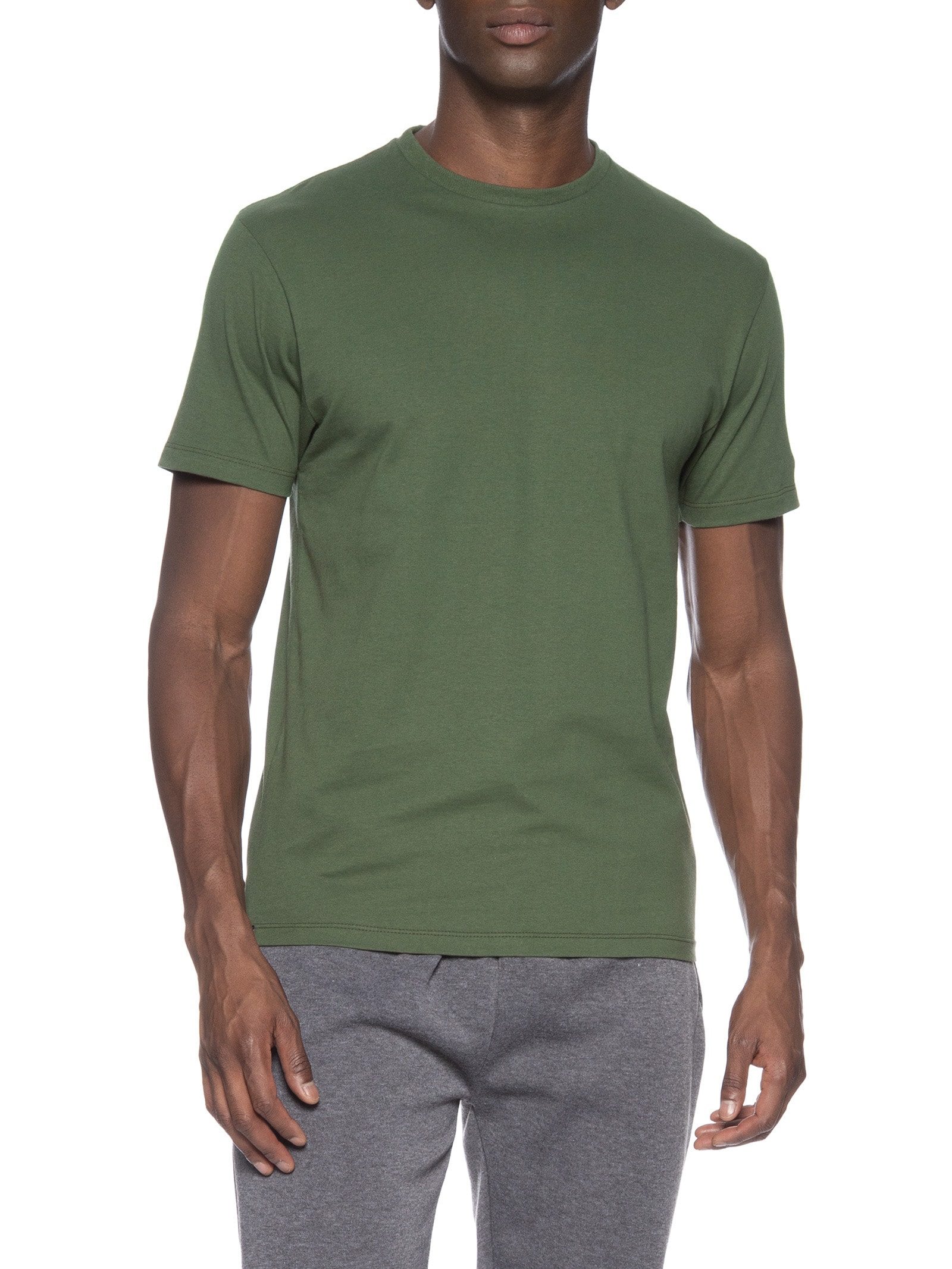 Camiseta Masculina Básica Modelo Slim Verde Basiq Men
