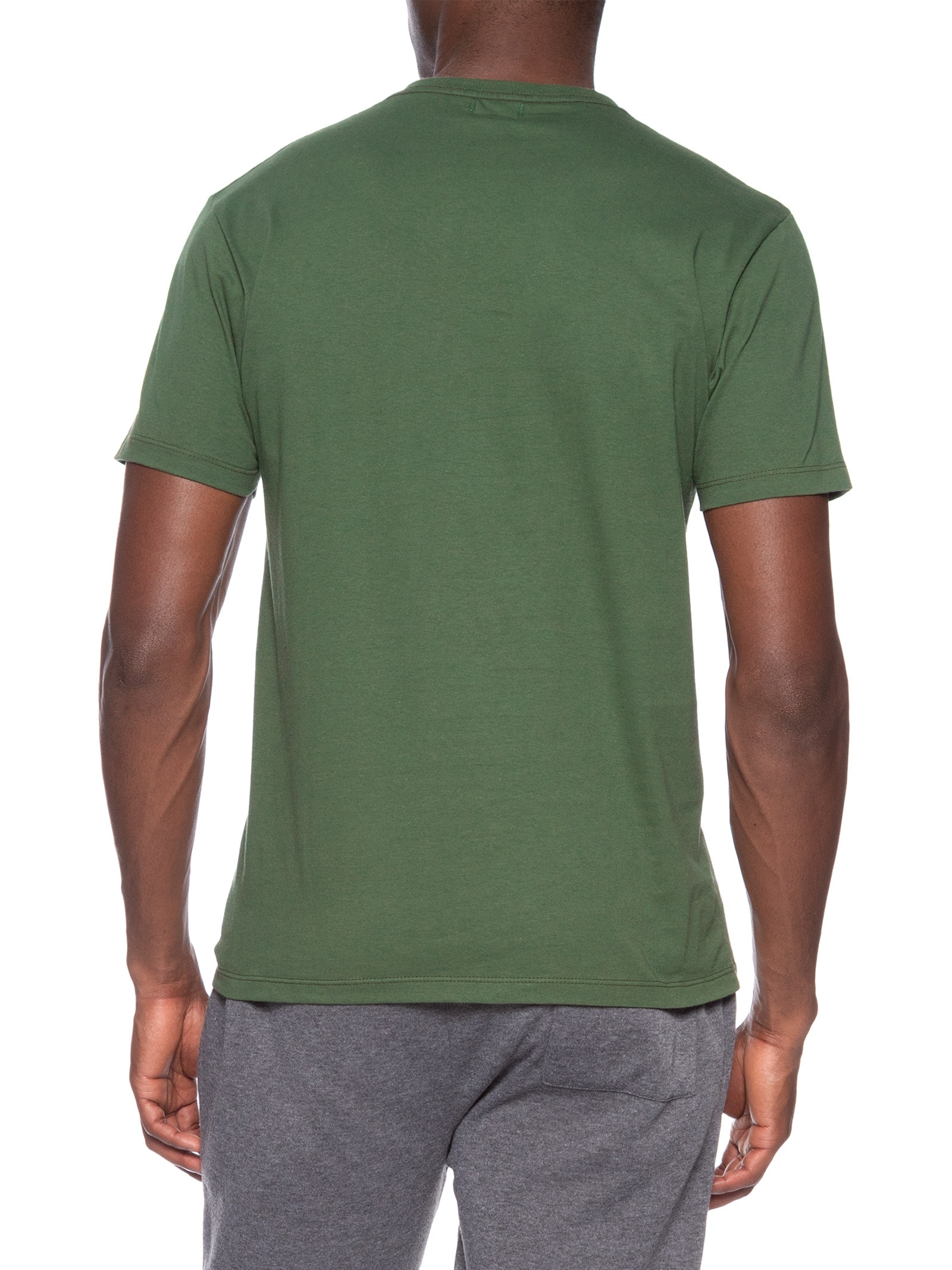 Camiseta Masculina Básica Modelo Slim Verde Basiq Men