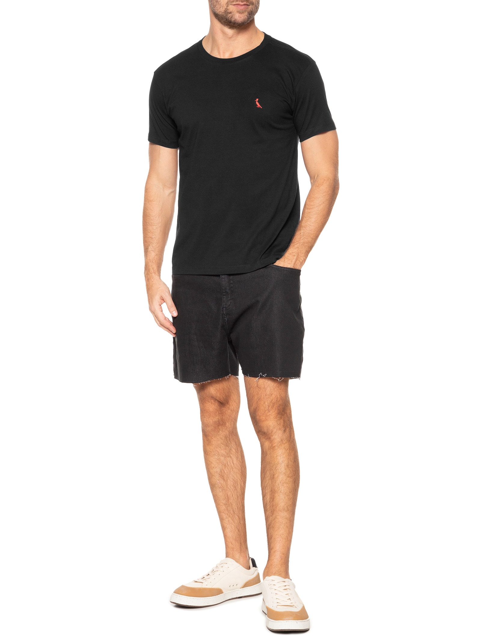 Camiseta Masculina Básica Namorados Preto Reserva