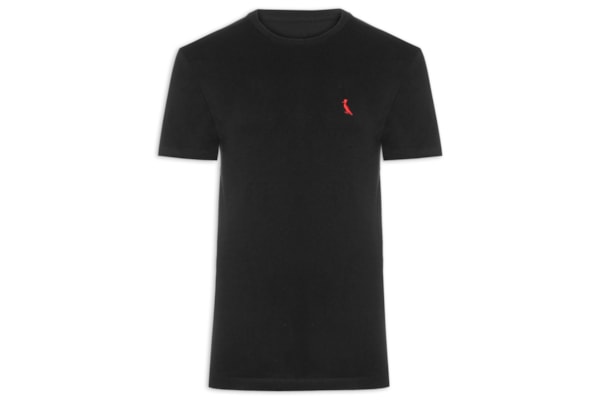Camiseta Masculina Básica Namorados - Preto