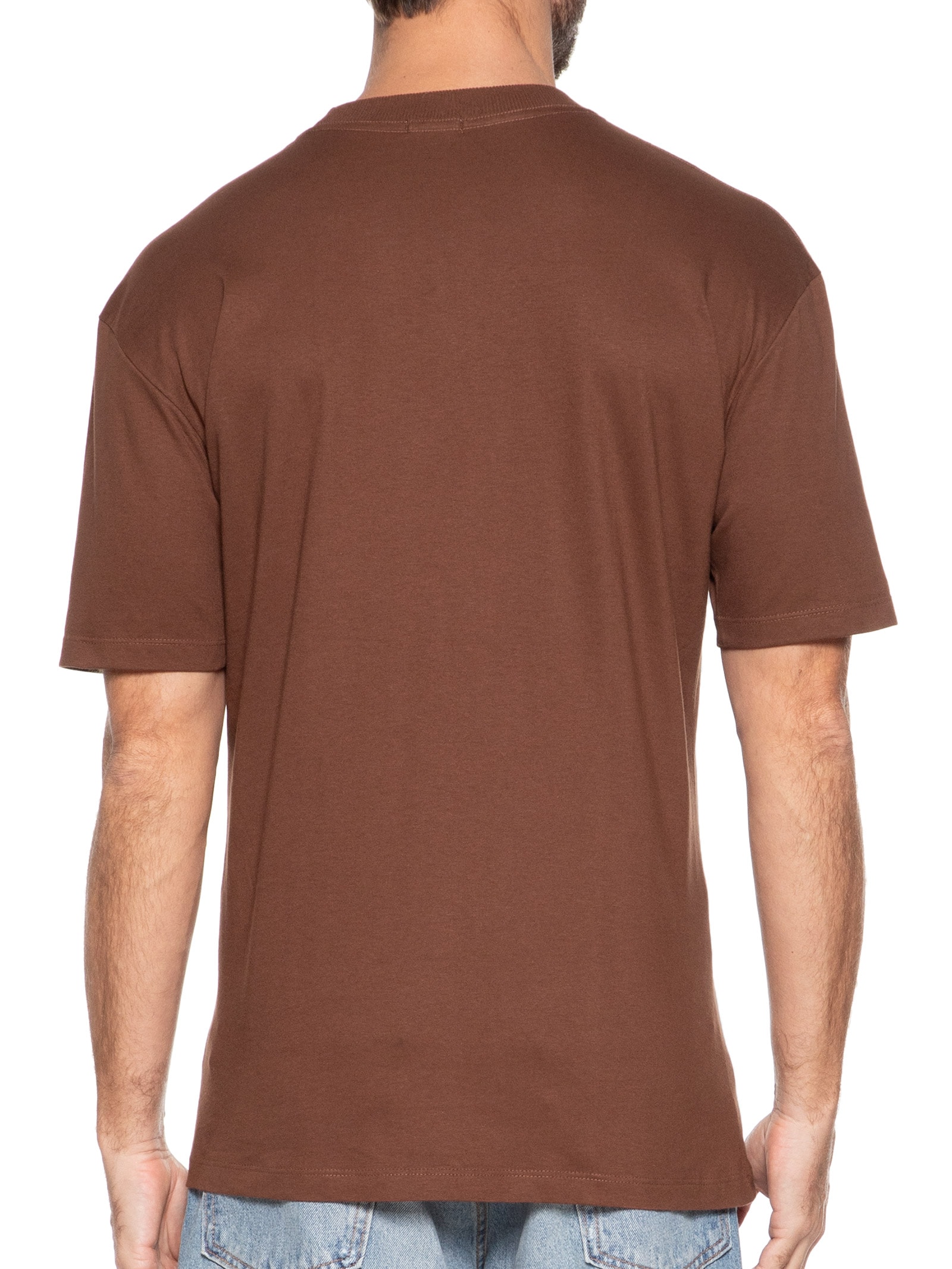 Camiseta Masculina Básica Oversized Marrom Basiq Men