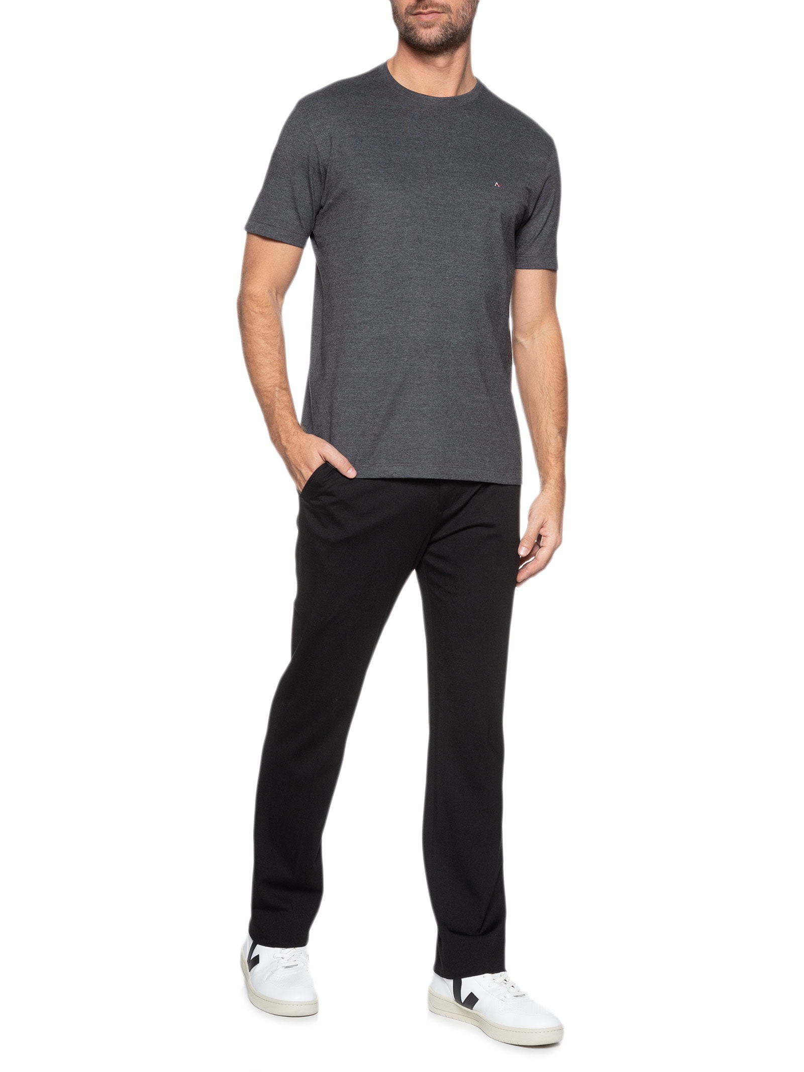 Camiseta Masculina Básica (PA) Cinza Aramis