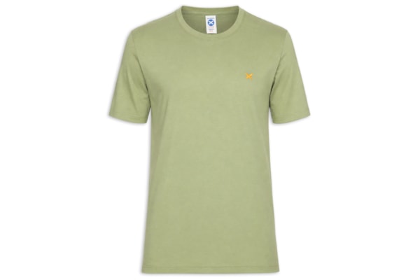 Camiseta Masculina Básica Peixe Bordado - Verde